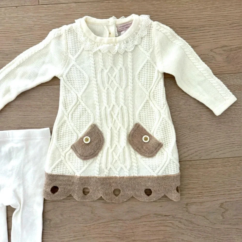 Catherine Maladrino dress and tights 3-6 months